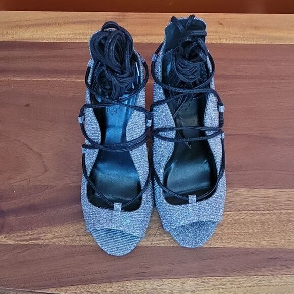 CHARLOTTE RUSSE LACE UP STRAPPY SEY STILETTOS OPEN TOE ANKLE STRAP WOMEN SANDAL - Picture 4 of 14